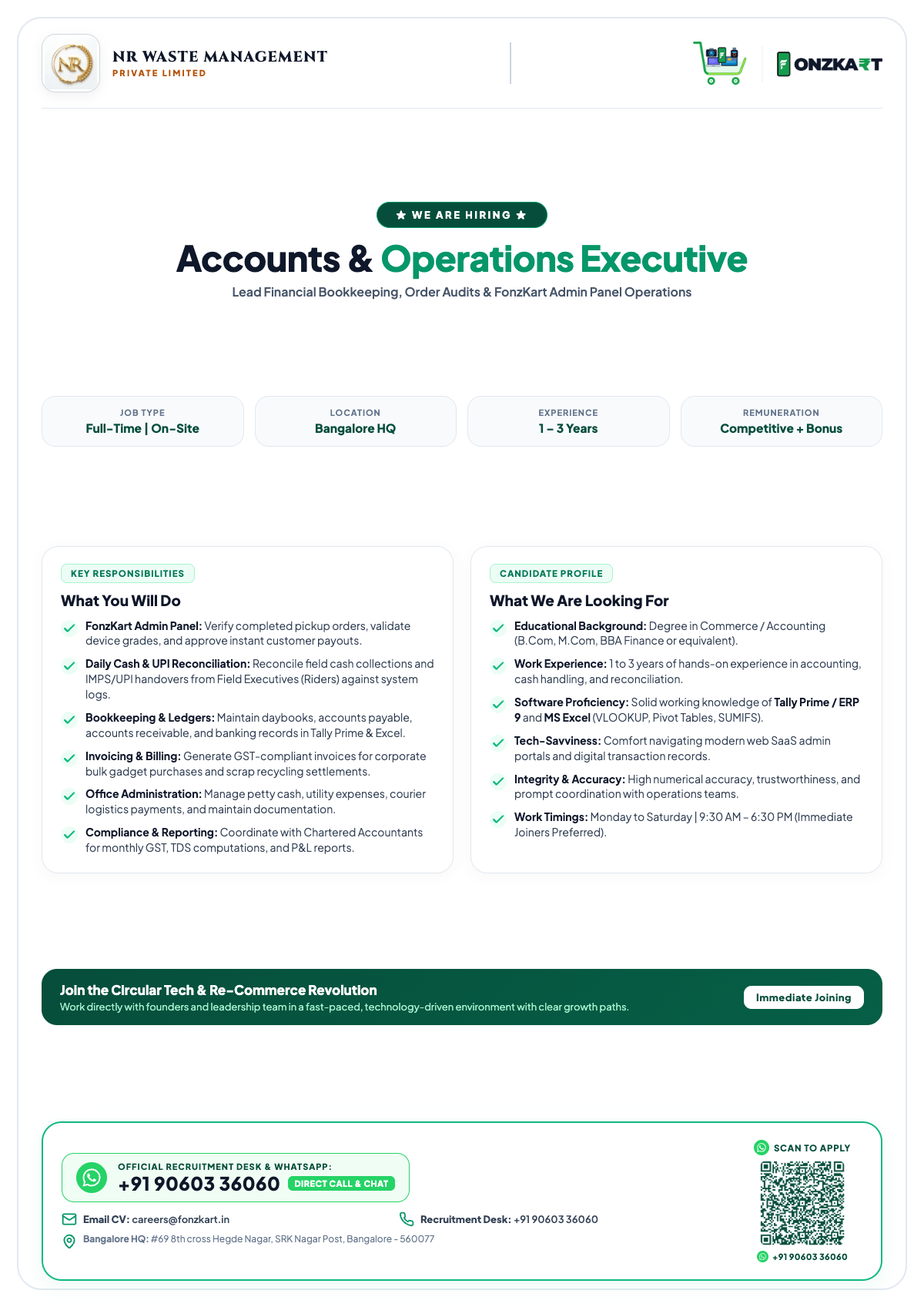 Official Hiring Poster - Accountant & Operations Executive