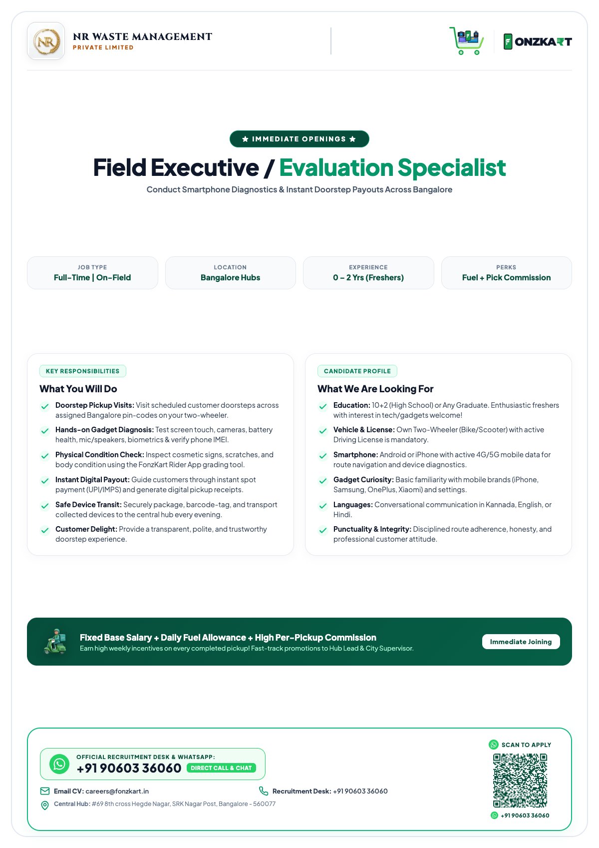 Official Hiring Poster - Field Executive & Device Evaluation Specialist